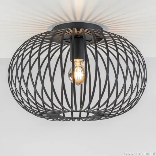 Plafondlamp donut draad zwart 40cm>Straluma Best