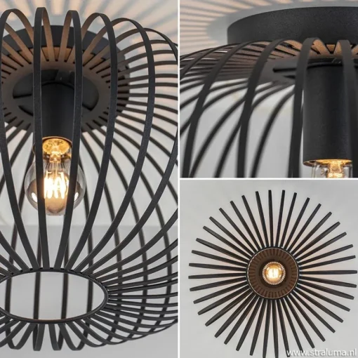 Plafondlamp donut draad zwart 40cm>Straluma Best