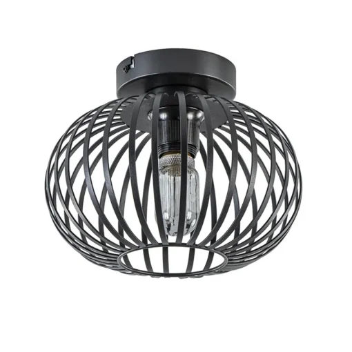 Plafondlamp donut klein draad zwart 25cm>Straluma