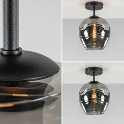 Plafondlamp Fantasy 1L zwart + smoke glas></noscript>Straluma New