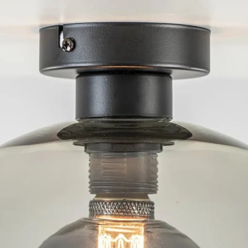 Plafondlamp globe smoke glas 30cm>Straluma Discount