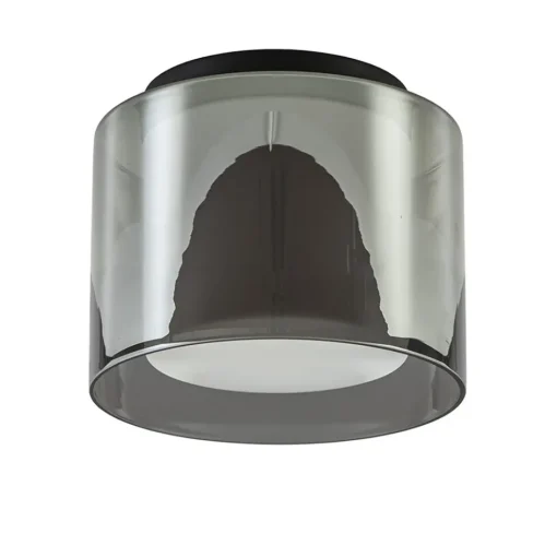 Plafondlamp Ice 23cm zwart/smoke IP44>Straluma Discount