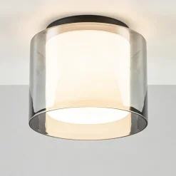 Plafondlamp Ice 23cm zwart/smoke IP44>Straluma Discount