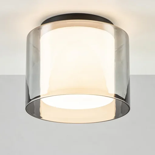 Plafondlamp Ice 23cm zwart/smoke IP44>Straluma Discount