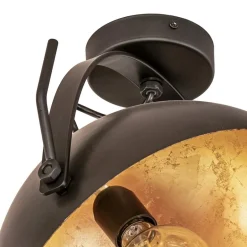 Plafondlamp koepel 30 cm gunmetal/goldleaf></noscript>Straluma Online