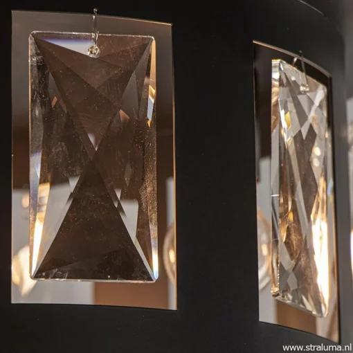 Plafondlamp Kristall Black met pegels>Straluma