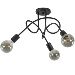 Plafondlamp Krul 3L zwart ex. e27 lb.>Straluma