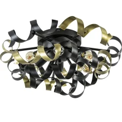 Plafondlamp Krul zwart/goud>Straluma