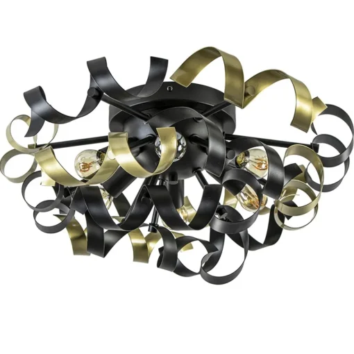Plafondlamp Krul zwart/goud>Straluma