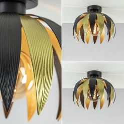 Plafondlamp leaves zwart/goud></noscript>Straluma Sale
