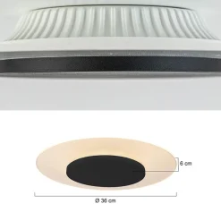 Plafondlamp Lido zwart 36cm indirect></noscript>Straluma Outlet