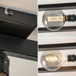 Plafondlamp Longa zwart 2xframe vierkant></noscript>Straluma Online