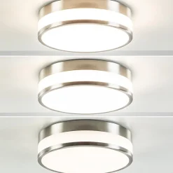 Plafondlamp nikkel/glas IP44 3-step dim.>Straluma Clearance
