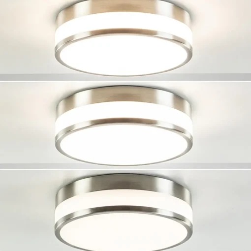 Plafondlamp nikkel/glas IP44 3-step dim.>Straluma Clearance