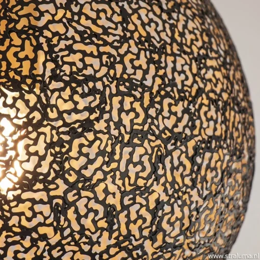 Plafondlamp Oronero bol zwart/goud 30cm>Straluma Hot