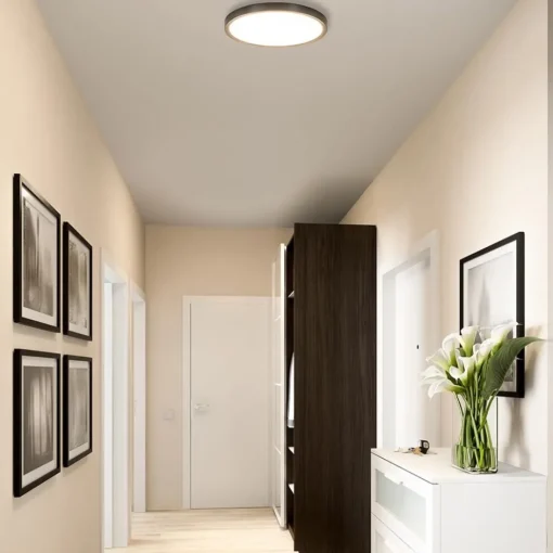 Plafondlamp Piatto 30 zwart + bew.sensor>Straluma Sale