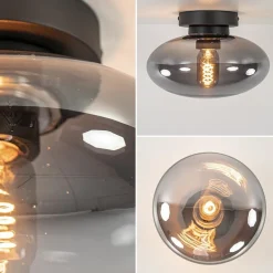 Plafondlamp Reflexion zwart+smoke glas></noscript>Straluma Hot