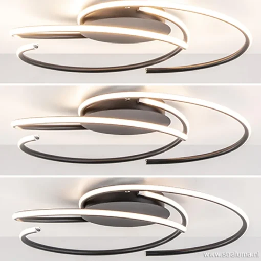 Plafondlamp Reverso zwart 3-switchdim>Straluma Online