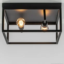 Plafondlamp vierkant zwart open frame>Straluma Best