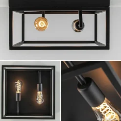 Plafondlamp vierkant zwart open frame></noscript>Straluma Best