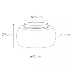 Plafondlamp zwart + smoke glas 40cm><noscript><img width=