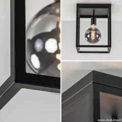 Plafondlamp zwart open frame></noscript>Straluma