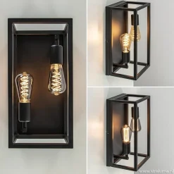 Plafondlamp/wandlamp zwart open frame></noscript>Straluma Hot