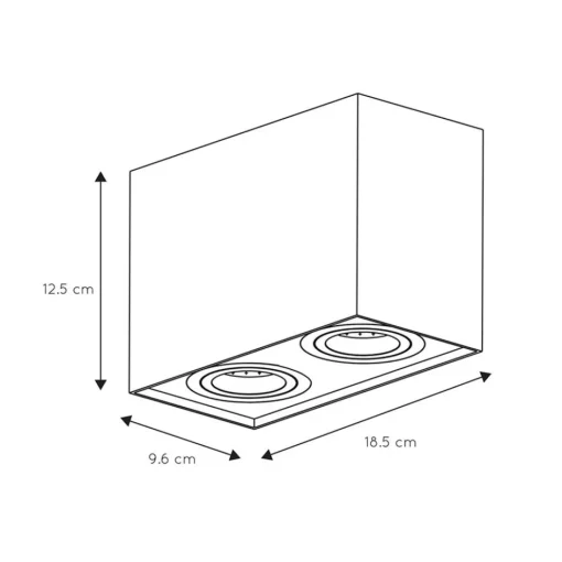 Plafondspot dubbel box wit gu10>Straluma Best