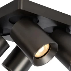 Plafondspot 4L vierkant gunmetal incl. gu10><noscript><img width=