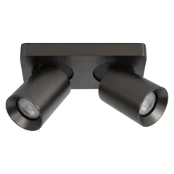 Plafondspot 2-lichts gunmetal incl. gu10>Straluma