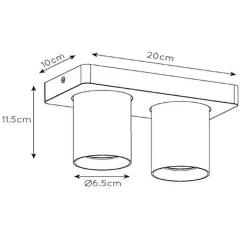 Plafondspot 2-lichts gunmetal incl. gu10></noscript>Straluma