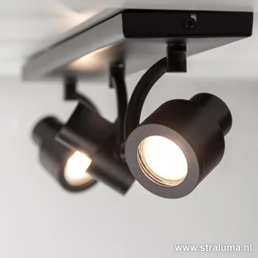 Plafondspot mat zwart balk 3-lichts gu10>Straluma Sale