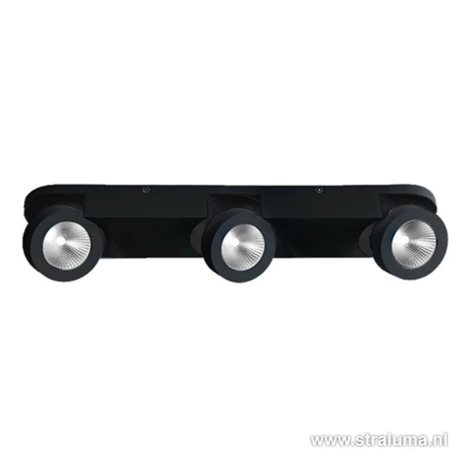 Plafondspot Montreal 3L balk zwart 3000k>Straluma Discount
