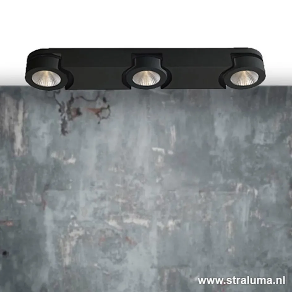 Plafondspot Montreal 3L balk zwart 3000k>Straluma Discount