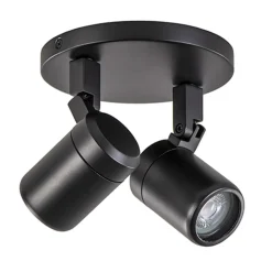 Plafondspot Rain 2L rond zwart IP44>Straluma New