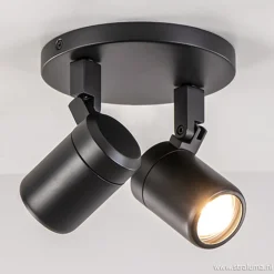 Plafondspot Rain 2L rond zwart IP44>Straluma New