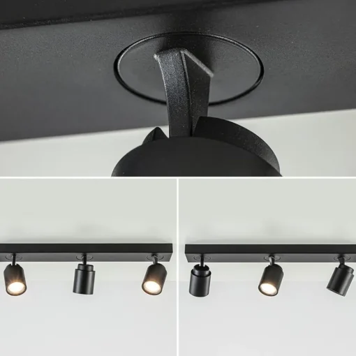 Plafondspot Razza 3L balk zwart gu10>Straluma Clearance