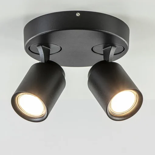 Plafondspot Razza 2L rond zwart gu10>Straluma Outlet