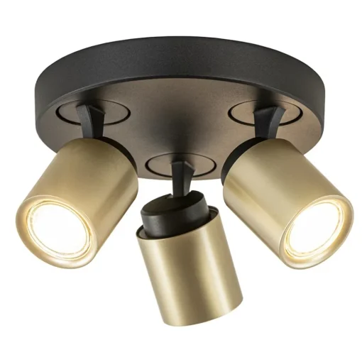 Plafondspot Razza 3l rond zwart/goud gu10>Straluma Sale