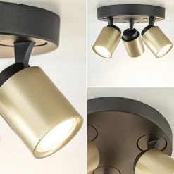 Plafondspot Razza 3l rond zwart/goud gu10></noscript>Straluma Sale
