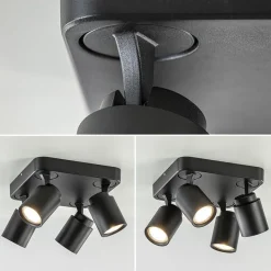 Plafondspot Razza 4L vierkant zwart gu10></noscript>Straluma Discount