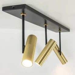 Plafondspot Trend 3L zwart/goud gu10 mini></noscript>Straluma New