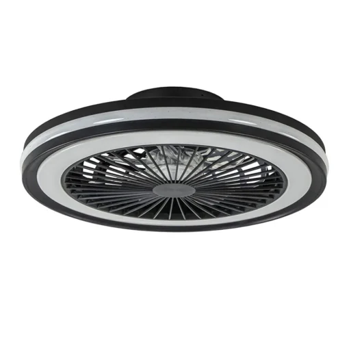 Plafondventilator zwart inclusief dimbaar LED en kleur>Straluma Best