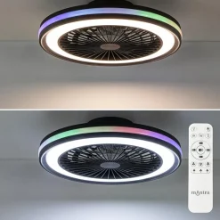Plafondventilator zwart inclusief dimbaar LED en kleur></noscript>Straluma Best