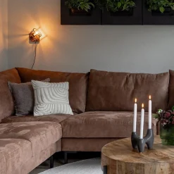 Plafond/wandlamp Matrix zwarte korf met hout><noscript><img width=