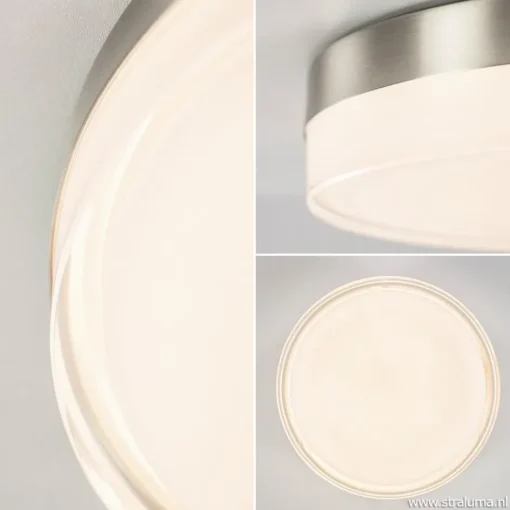 **Plafonniere nikkel opaal IP44 3-step d>Straluma Outlet