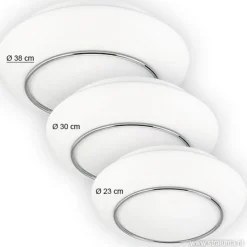Plafonniere Tornado chroom/wit 38cm IP44></noscript>Straluma Clearance
