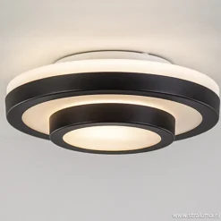 Plafonnière Master zwart+opaal glas IP44>Straluma Online