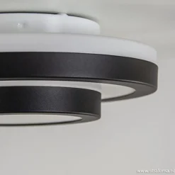 Plafonnière Master zwart+opaal glas IP44></noscript>Straluma Online