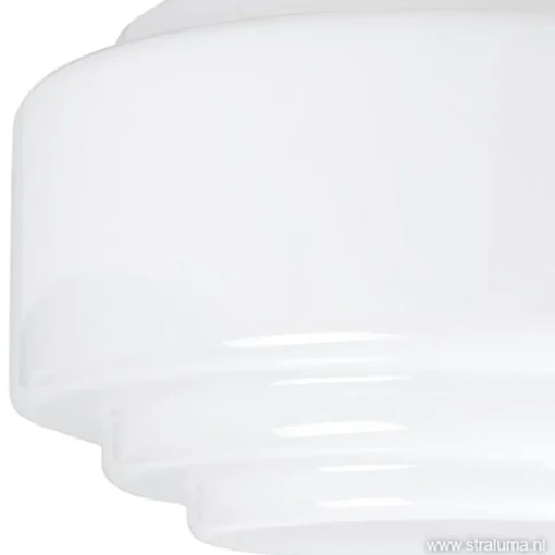 Plafonnière retro opaal glas/staal>Straluma Online